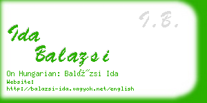ida balazsi business card